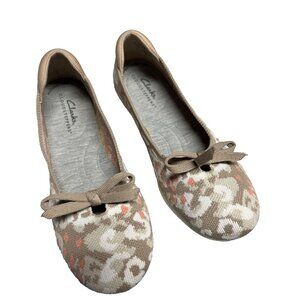 Clark’s Carly Hope Ballet Flats Cloud Steppers Taupe Combi Women's 7.5